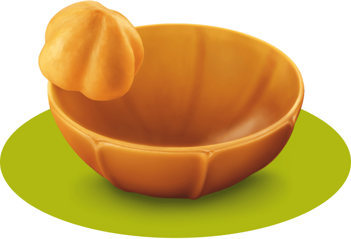 A nut nestled in a shell